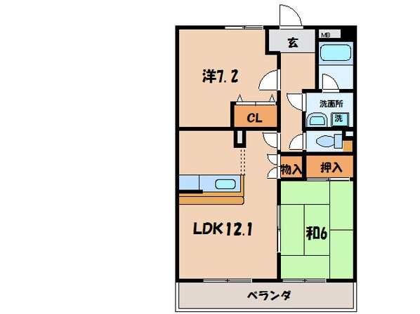 港前 徒歩7分 1階の物件間取画像